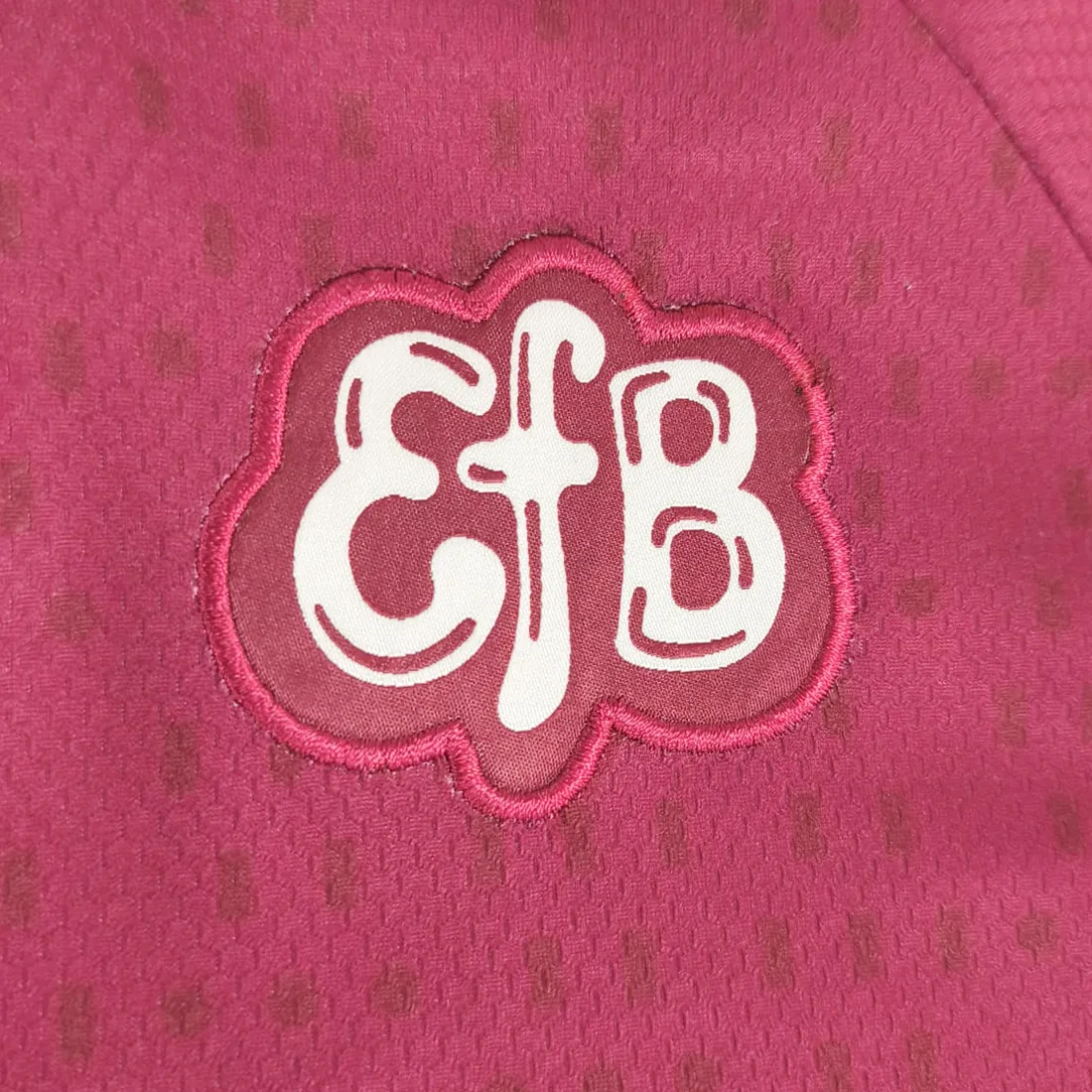 Woven patch — The crest woven as its own badge, then applied.
